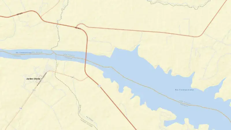 Road map of TAQUARUÇU reservoir, São Paulo, Brazil