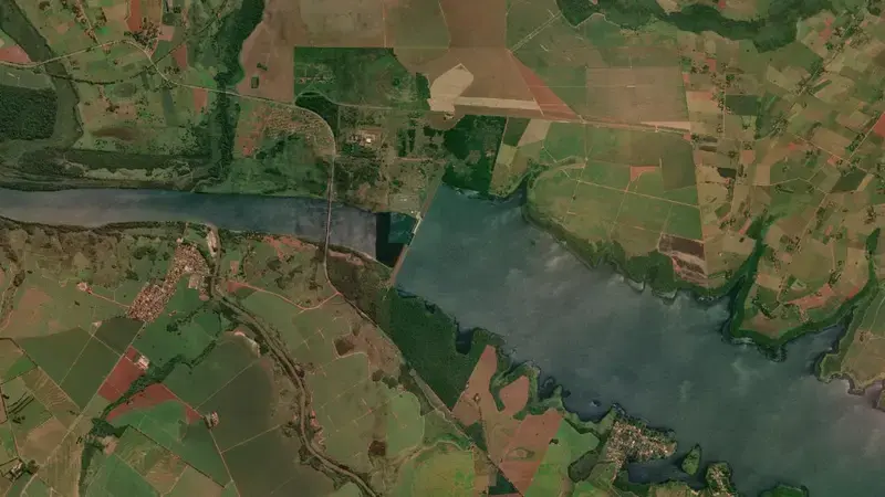 Satellite view of TAQUARUÇU reservoir, São Paulo, Brazil