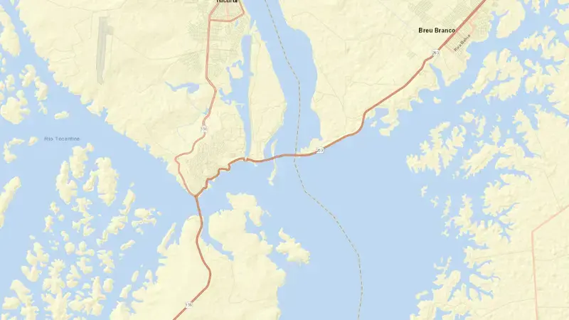 Road map of TUCURUI reservoir, Pará, Brazil