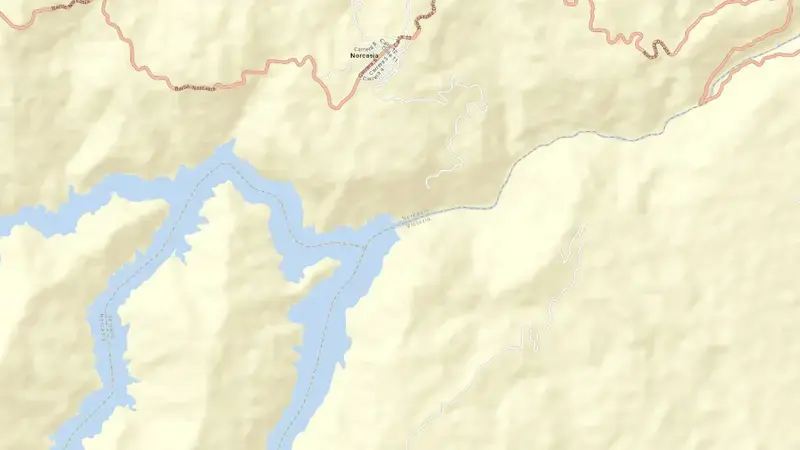 Road map of Amaní (Miel I) reservoir, Caldas, Colombia