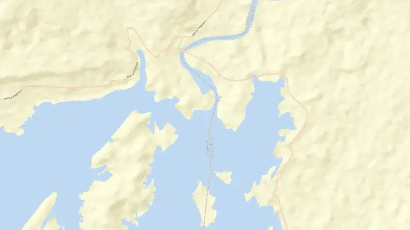 Road map of Betania reservoir, Huila, Colombia