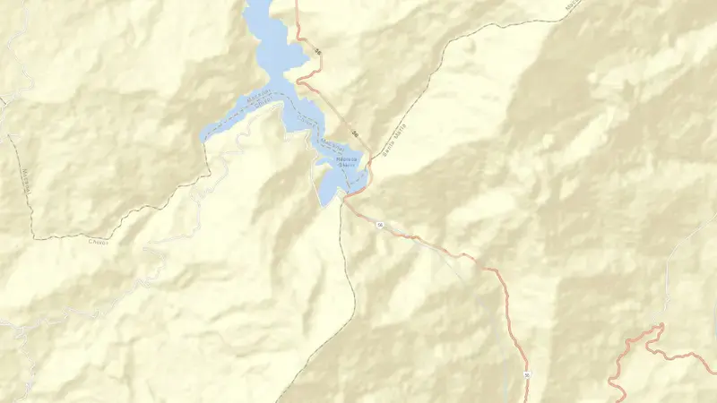 Road map of Esmeralda (Chivor) reservoir, Boyacá, Colombia