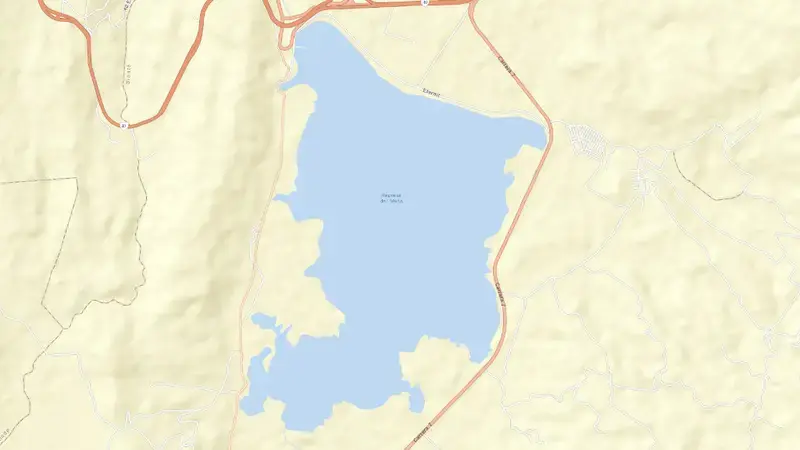 Road map of Muña reservoir, Cundinamarca, Colombia