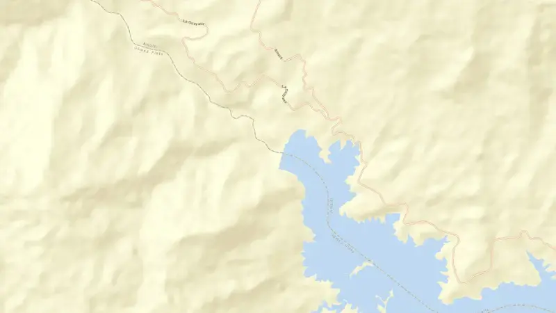 Road map of Porce II reservoir, Antioquia, Colombia