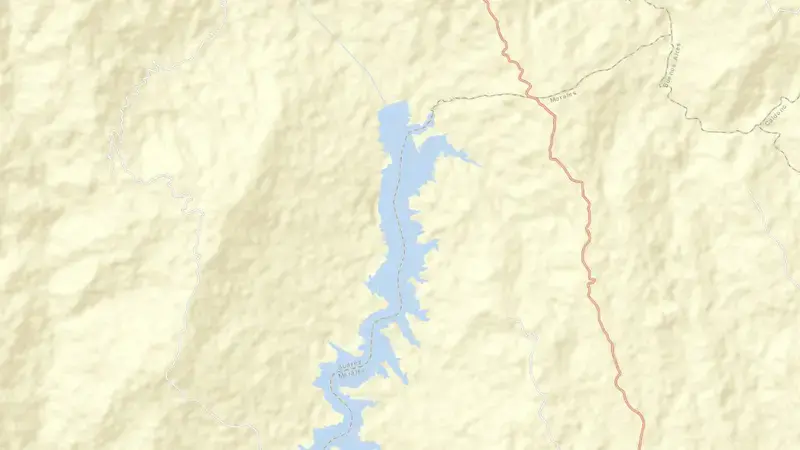 Road map of Salvajina reservoir, Cauca, Colombia