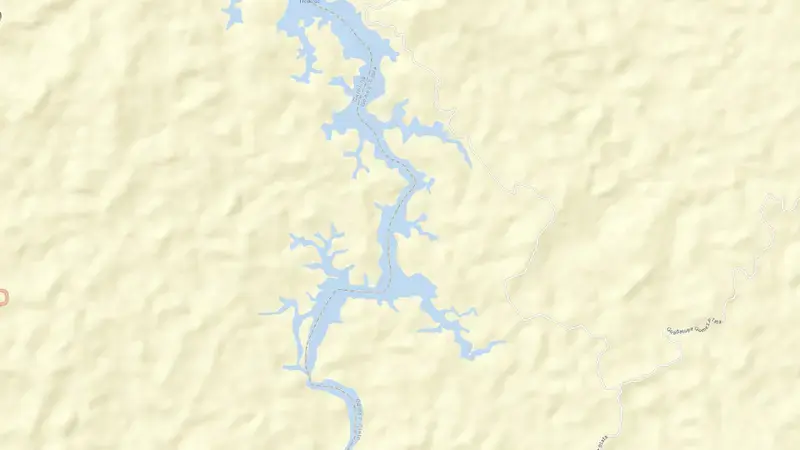Road map of Troneras reservoir, Antioquia, Colombia