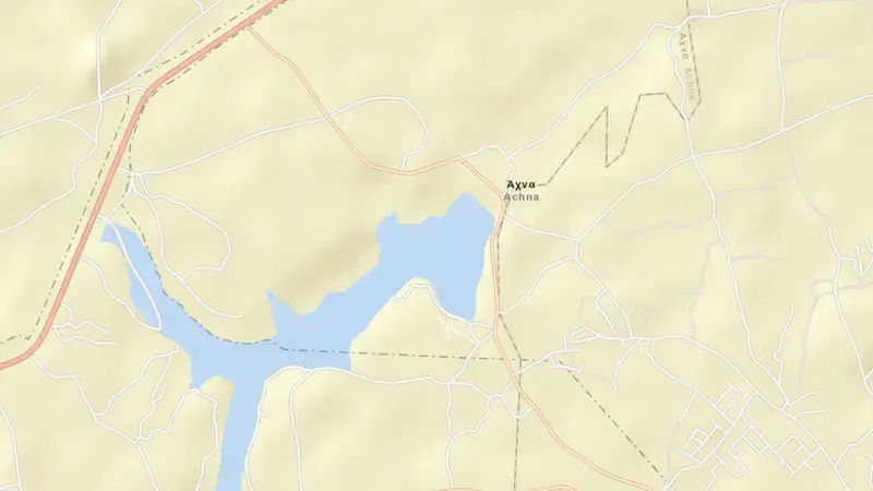 Road map of Achna reservoir, Famagusta, Cyprus