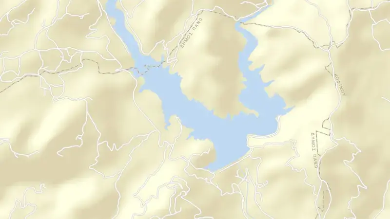 Road map of Dipotamos reservoir, Larnaca, Cyprus