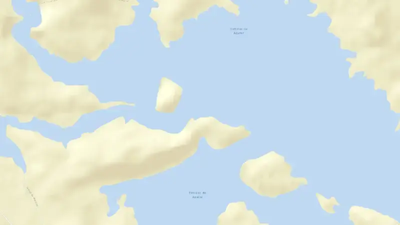 Road map of Aguilar reservoir, Duero, Spain