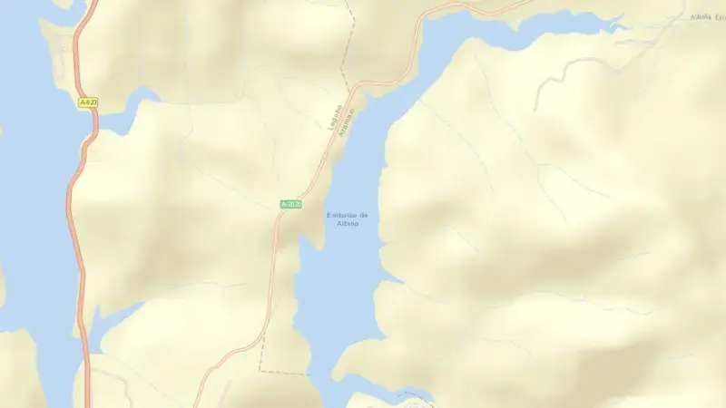 Road map of Albiña reservoir, Álava, Autonomous Community of the Basque Country, Spain