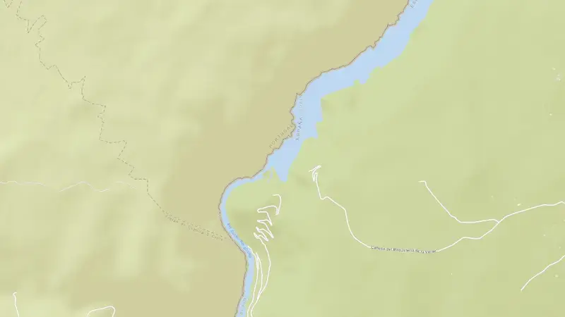 Road map of Aldeadávila reservoir, Salamanca, Castile and León, Spain