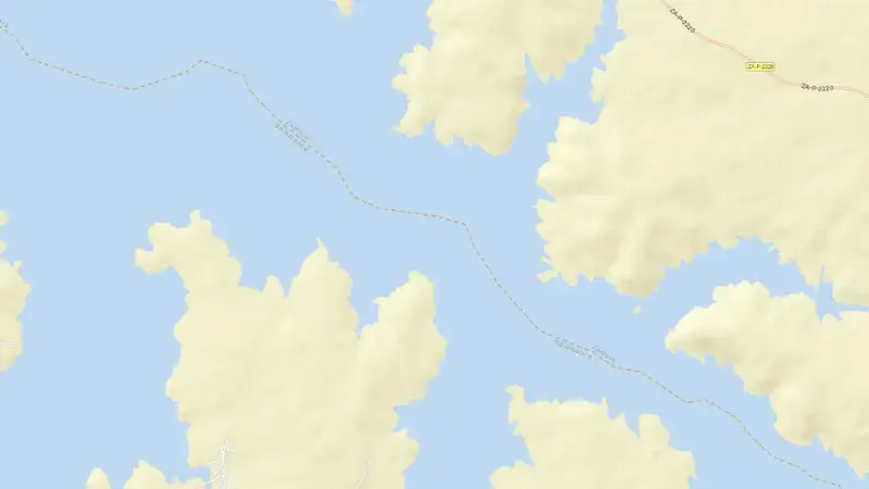 Road map of Almendra reservoir, Salamanca, Castile and León, Spain