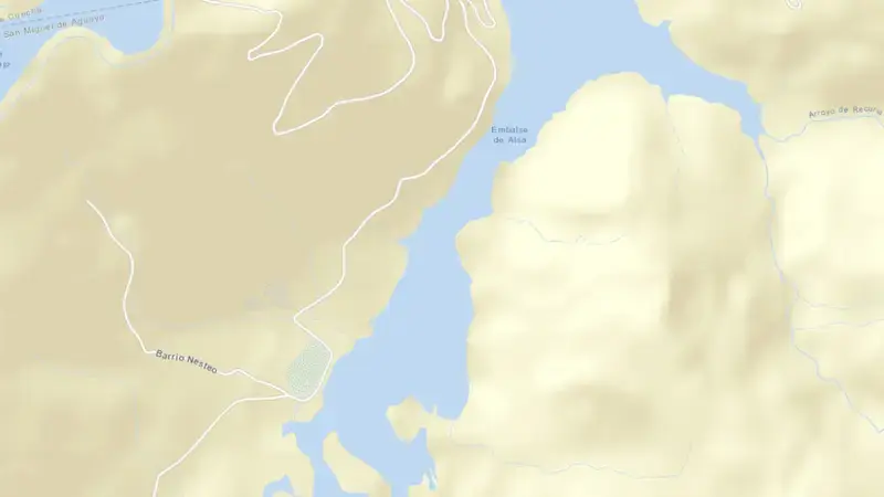 Road map of Alsa - Mediajo reservoir, Cantábrico Occidental, Spain