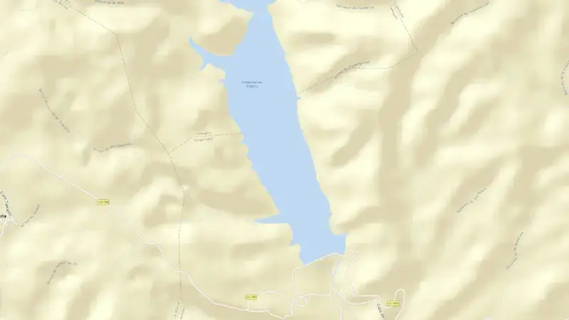 Road map of Beleña reservoir, Guadalajara, Castile-La Mancha, Spain