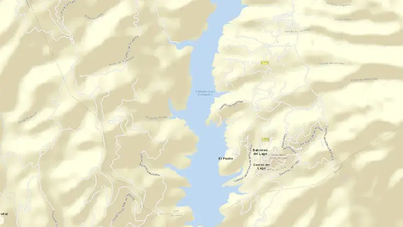 Road map of Concepción reservoir, Cuenca Mediterránea Andaluza, Spain