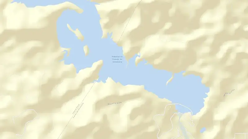 Road map of Cuevas de Almanzora reservoir, Almeria, Andalusia, Spain