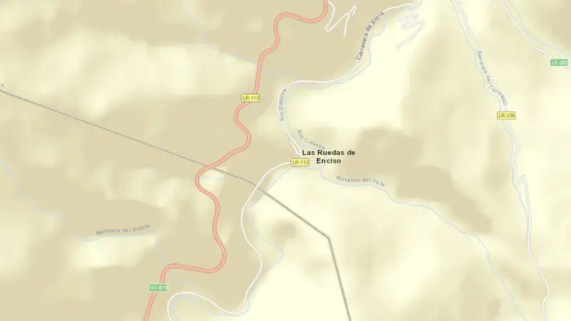 Road map of Enciso reservoir, Rioja, Spain