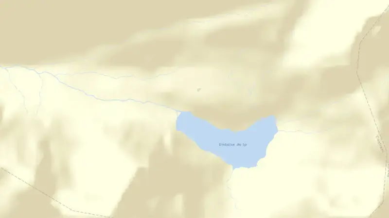 Road map of Ip reservoir, Ebro, Spain