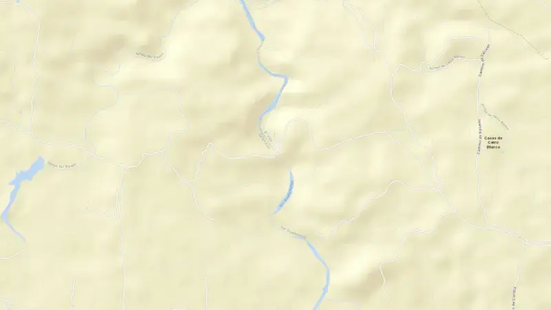 Road map of La Colada reservoir, Córdoba, Andalusia, Spain