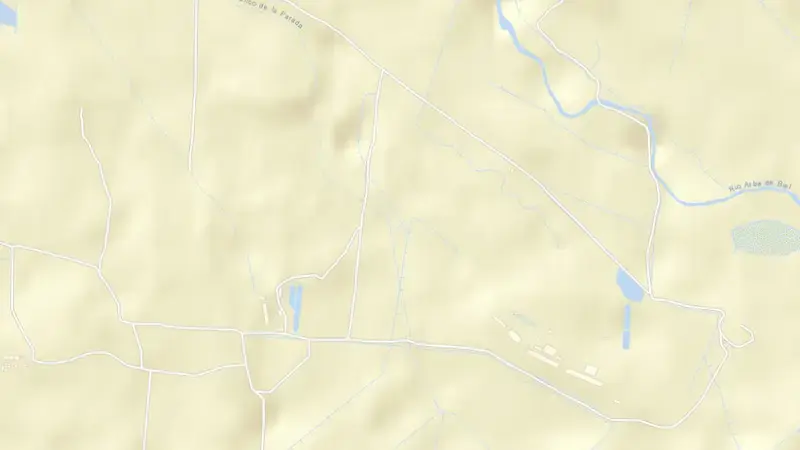 Road map of Laverne reservoir, Zaragoza, Aragon, Spain