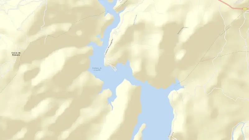 Road map of Loriguilla reservoir, Valencia, Valencian Community, Spain