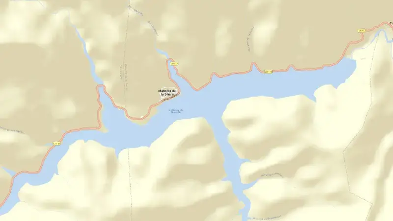 Road map of Mansilla reservoir, Rioja, Spain