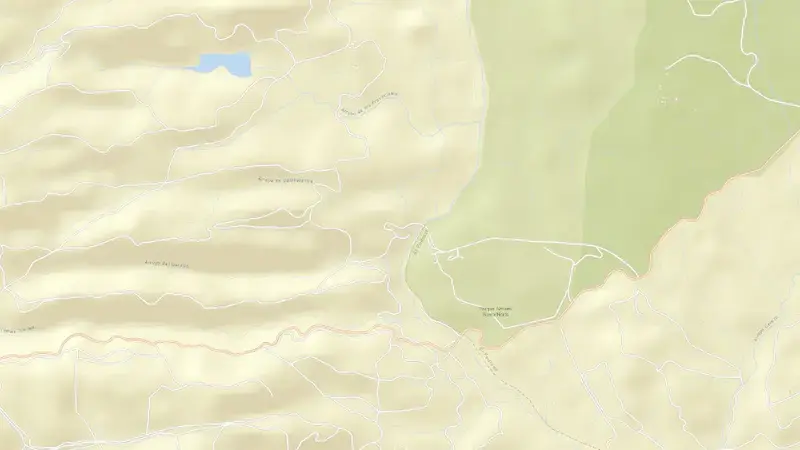 Road map of Los Melonares reservoir, Sevilla, Andalusia, Spain