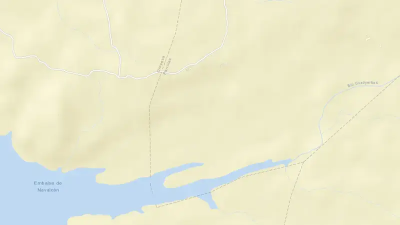 Road map of Navalcan reservoir, Toledo, Castile-La Mancha, Spain
