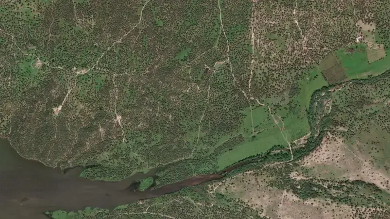 Satellite view of Navalcan reservoir, Toledo, Castile-La Mancha, Spain