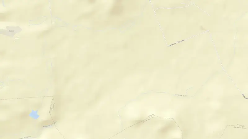 Road map of San Salvador reservoir, Huesca, Aragon, Spain