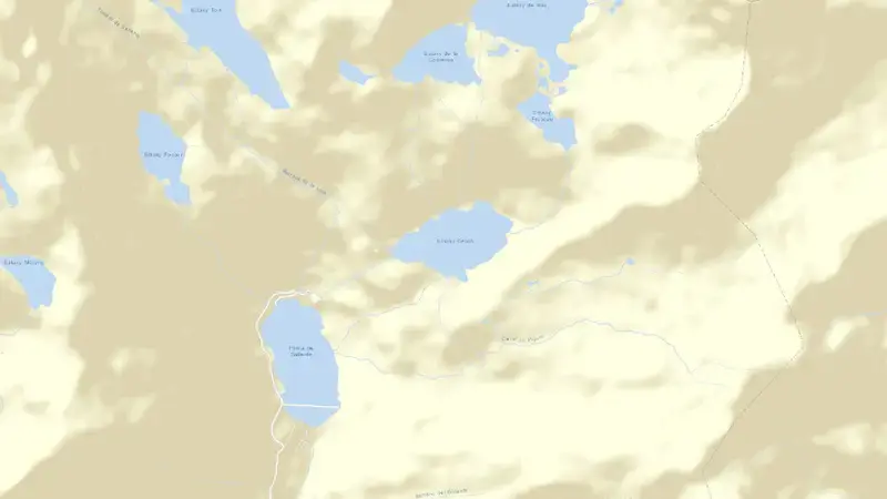 Road map of Sistema Capdella reservoir, Lleida, Catalonia, Spain