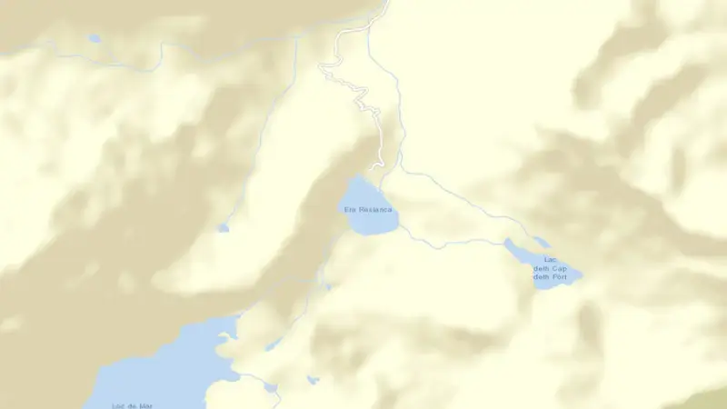 Road map of Sistema Valle de Arán reservoir, Ebro, Spain