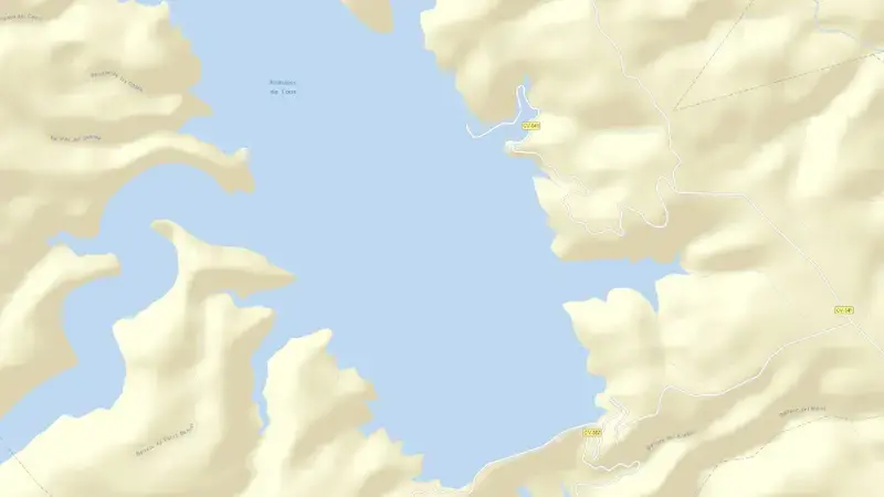 Road map of Tous - la Ribera reservoir, Valencia, Valencian Community, Spain