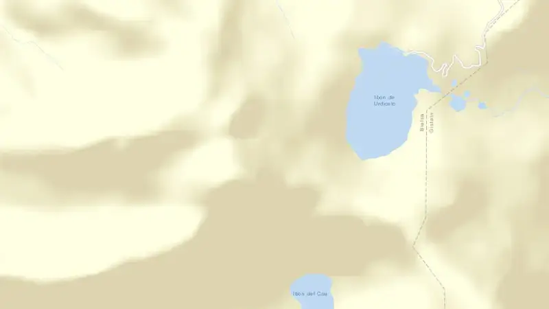 Road map of Urdiceto reservoir, Huesca, Aragon, Spain