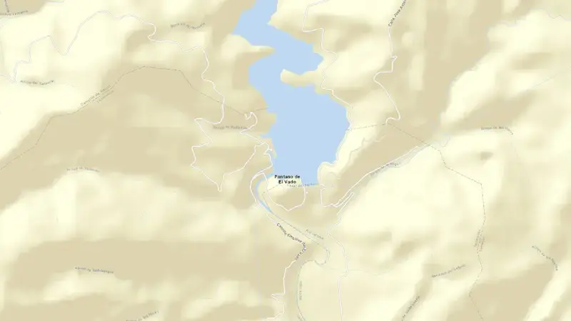 Road map of El Vado reservoir, Guadalajara, Castile-La Mancha, Spain