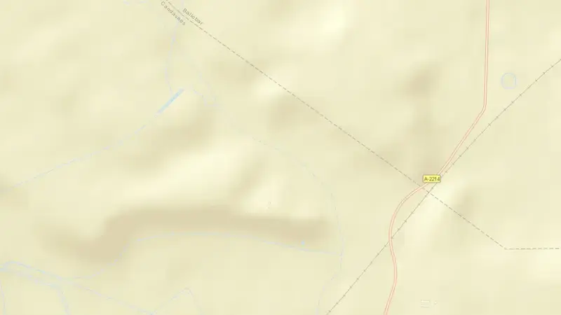 Road map of Valdepatao reservoir, Huesca, Aragon, Spain