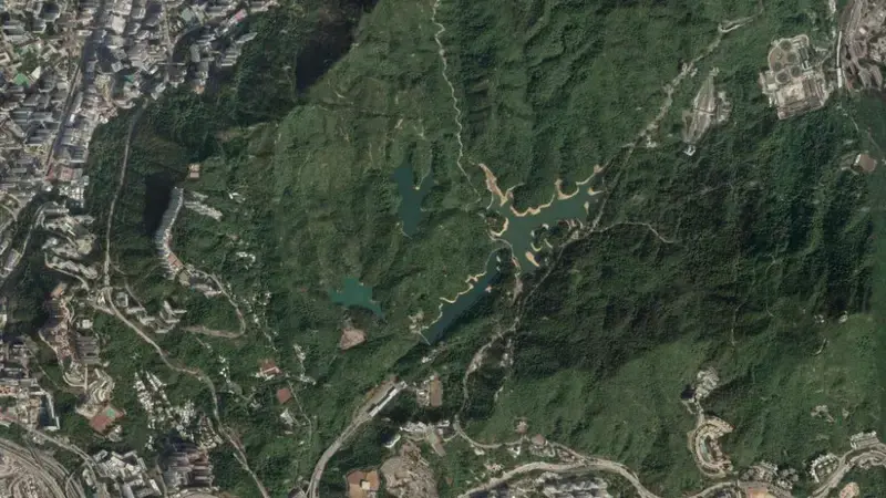 Satellite view of Kowloon Reservoir reservoir, Kowloon, Hong Kong