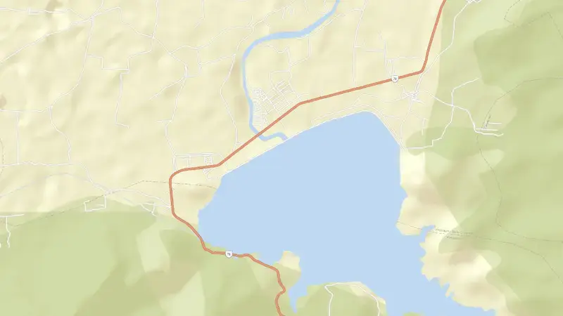 Road map of Aliyar reservoir, Andhra Pradesh, India