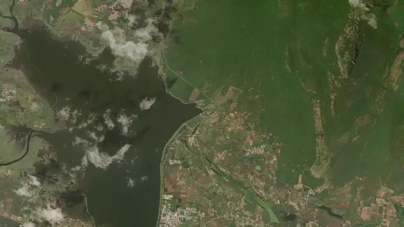 Satellite view of Araniar Reservoir reservoir, Andhra Pradesh, India