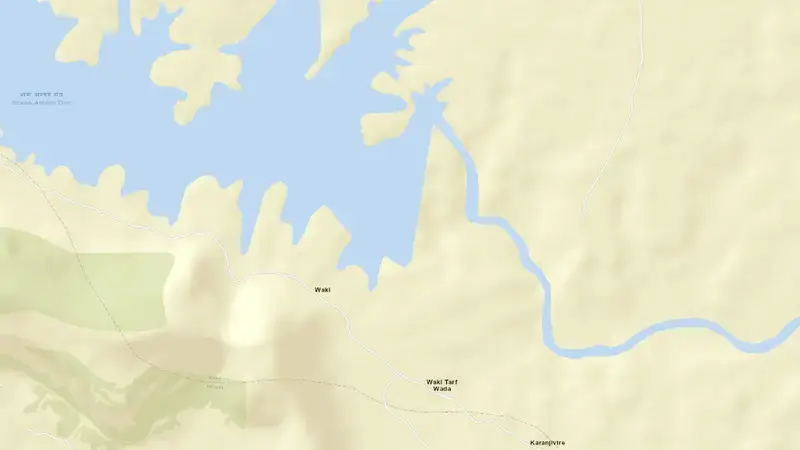 Road map of Bhama Askhed reservoir, IN, India