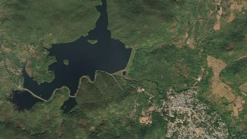 Satellite view of Bhupatipalem Reservoir reservoir, Andhra Pradesh, India