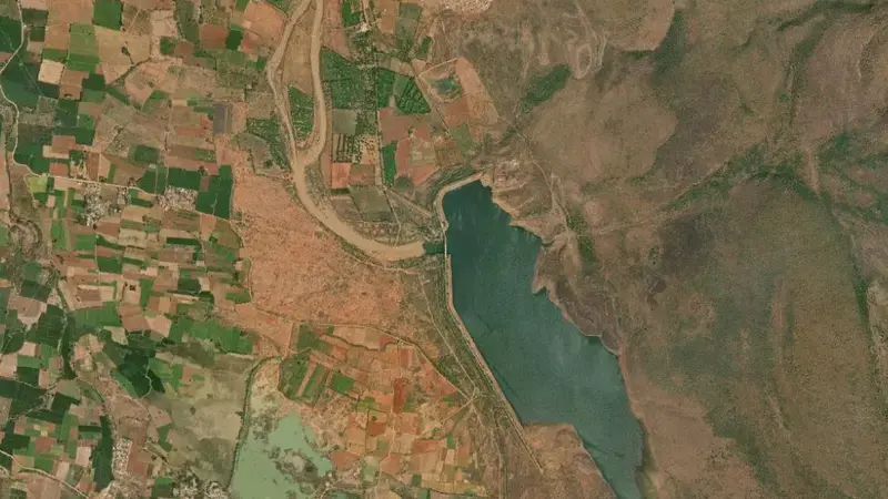 Satellite view of Buggavanka Reservoir reservoir, Andhra Pradesh, India