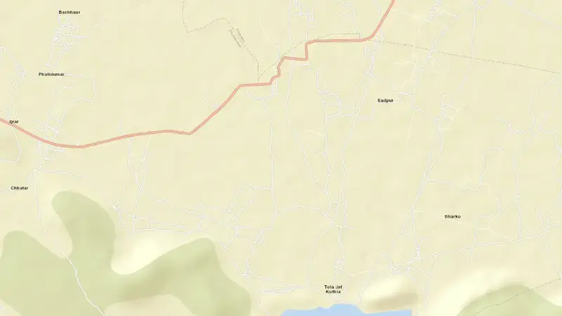 Road map of Chandan Dam reservoir, Bihar, India