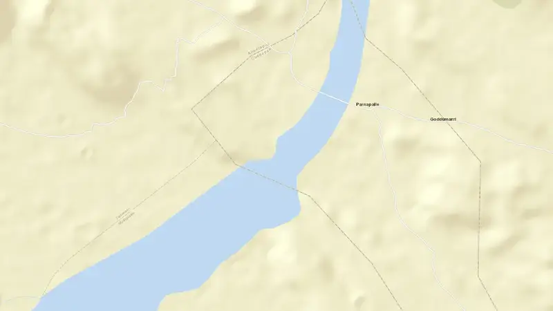 Road map of Chitravati Balancing Reservoir reservoir, Andhra Pradesh, India