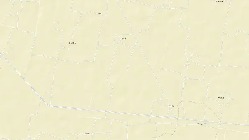 Road map of Durgavati Dam reservoir, Bihar, India