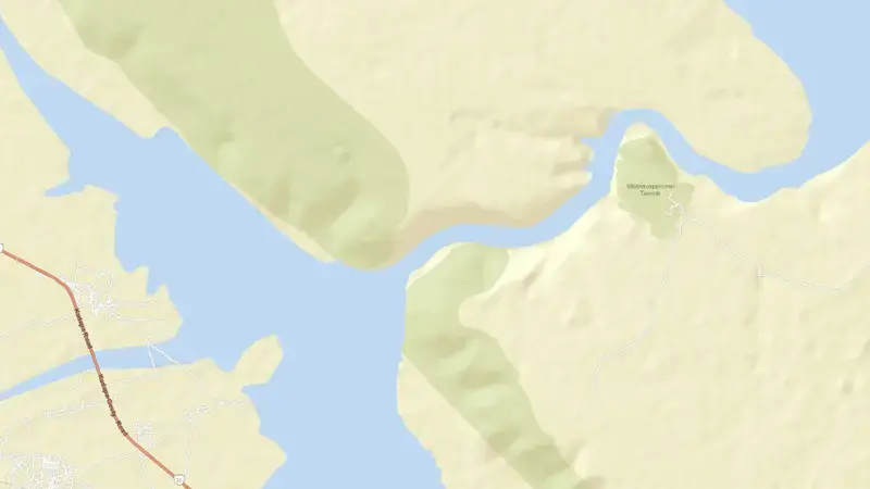 Road map of Gandikota Reservoir reservoir, Andhra Pradesh, India