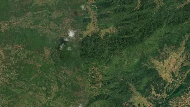 Satellite view of Getalsud Dam reservoir, Jharkhand, India