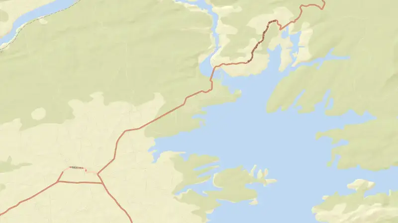 Road map of Indira Sagar Dam reservoir, Madhya Pradesh, India