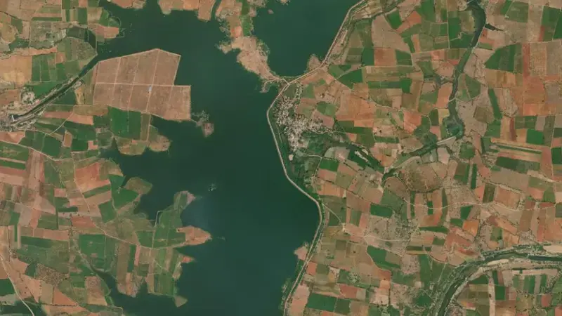 Satellite view of Jeedipalli Reservoir reservoir, Andhra Pradesh, India