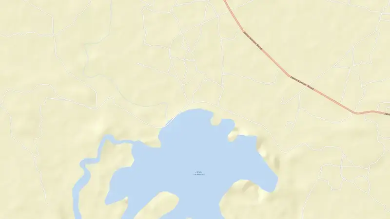 Road map of Jirgo reservoir, Uttar Pradesh, India
